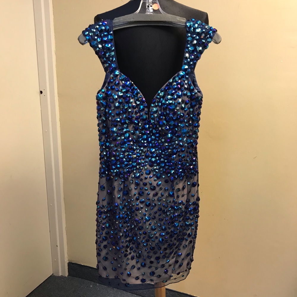 SHERRI HILL  FULL BEADED  COCKTAIL DRESS